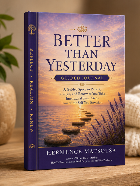 Better Than Yesterday Guided Journal cover by Hermence Matsotsa